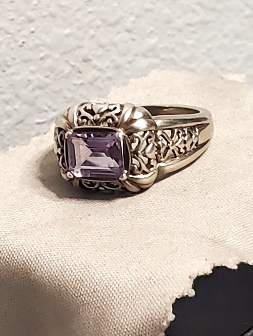 Vintage Amethyst And 925 Sterling Silver Ring
